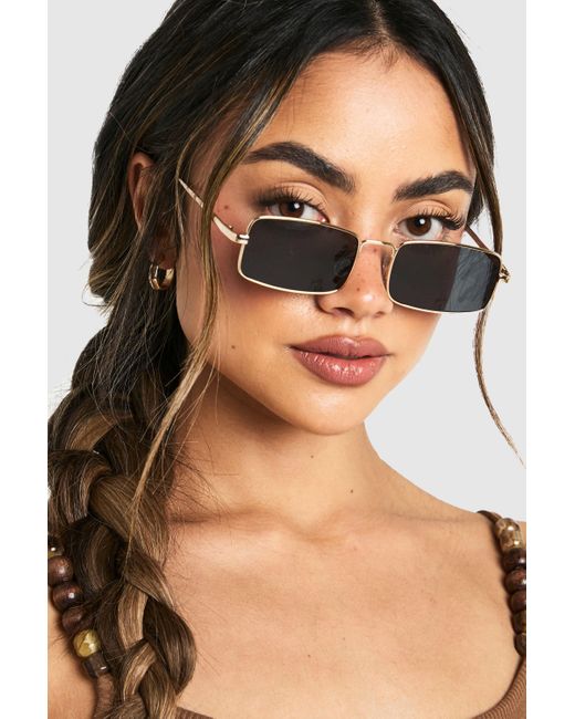 Boohoo Black Metal Frame Square Sunglasses
