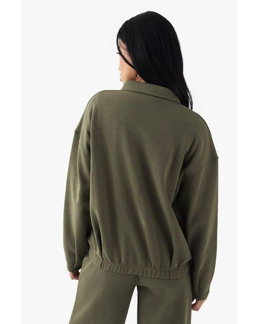 DSGN Studio Green Heavy Weight Interlock Collared Zip Through Sweatshirt