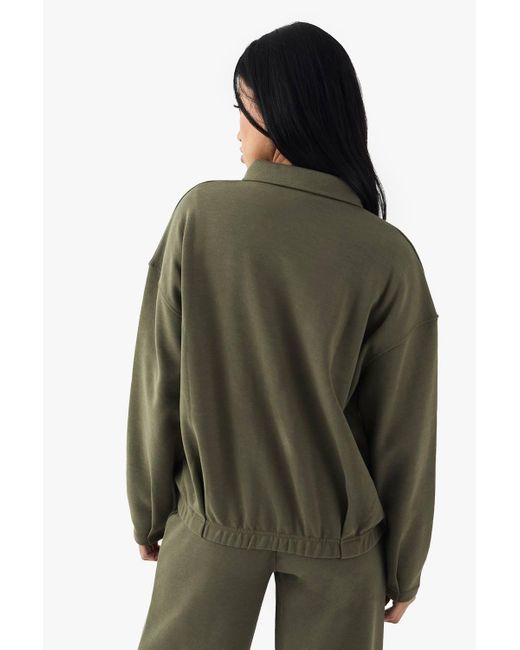 DSGN Studio Green Heavy Weight Interlock Collared Zip Through Sweatshirt