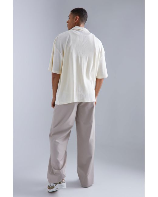 BoohooMAN Multicolor Short Sleeve Oversized Revere Rib Jersey Shirt for men