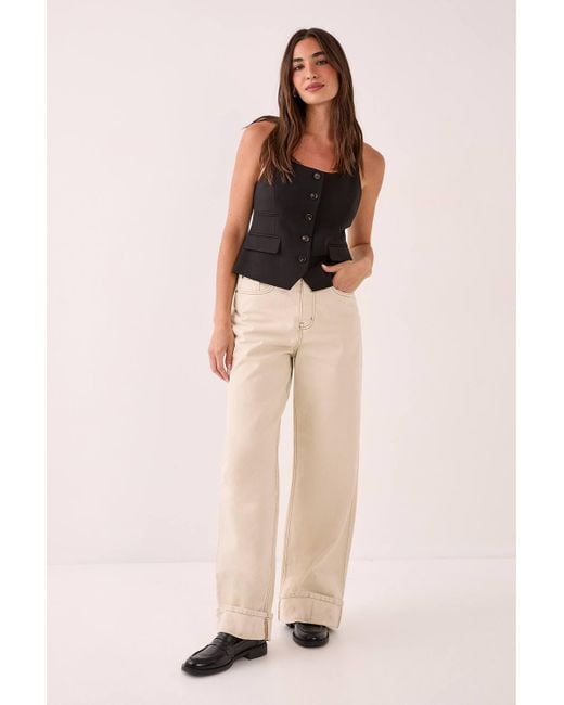 Nasty Gal Black Tailored Scoop Neck Button Through Waistcoat