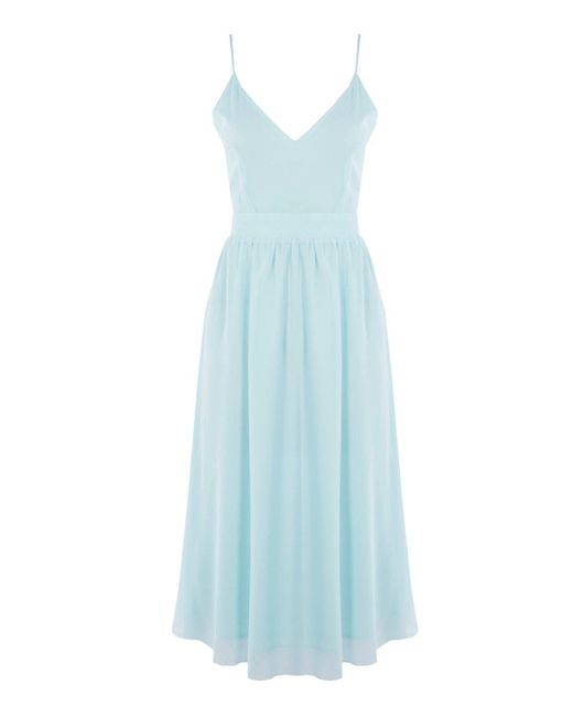 chiffon tie back midi skater dress