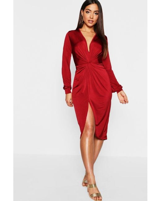 boohoo red dresses