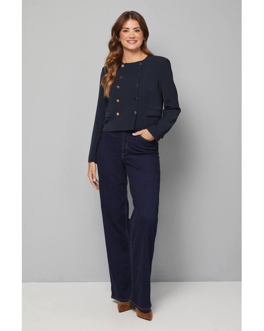 Wallis Blue Boxy Fit Utility Jacket