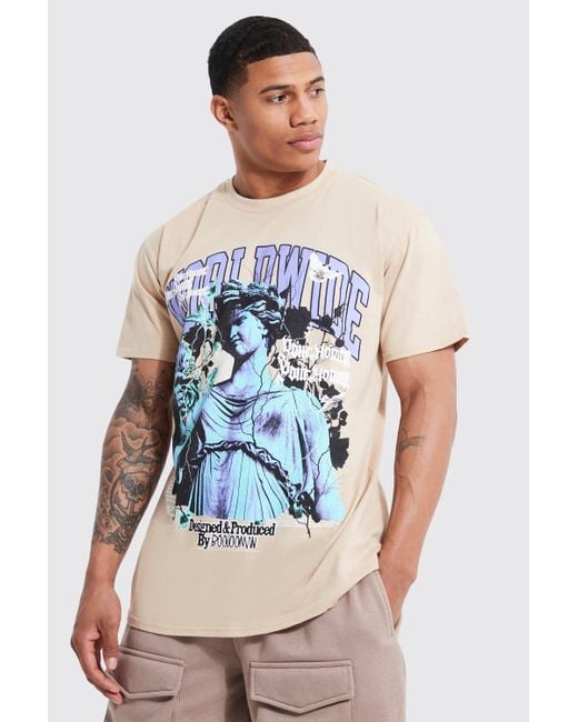 Boohoo Oversized Statue Puff Print Graphic T-shirt in White for Men | Lyst