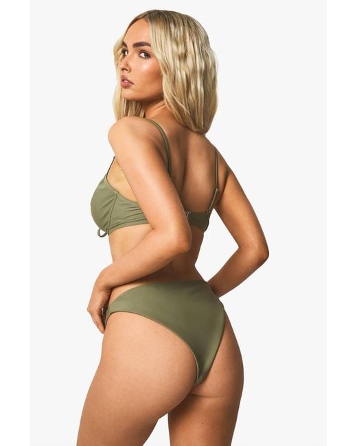 Boohoo Green Petite Swimwear Essentials Solid Brief