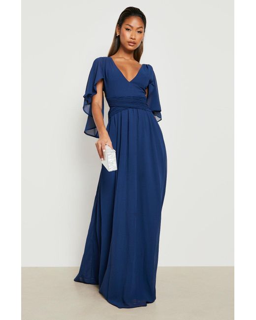 Boohoo Chiffon Angel Sleeve Wrap Maxi 