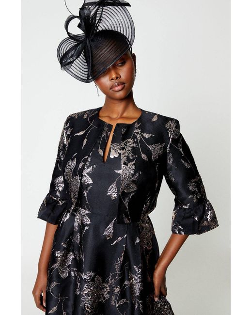 Coast Black Jacquard Jacket With Flare Cuff