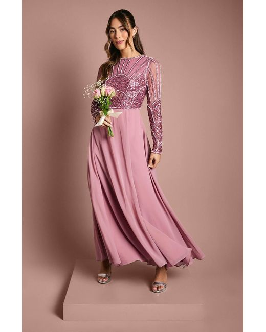 pink embellished bridesmaid dress Pink Bridesmaid Dresses