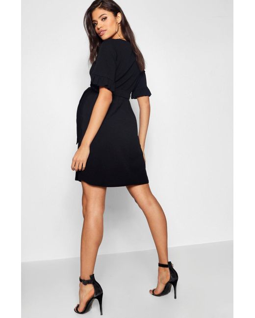 boohoo maternity black dress