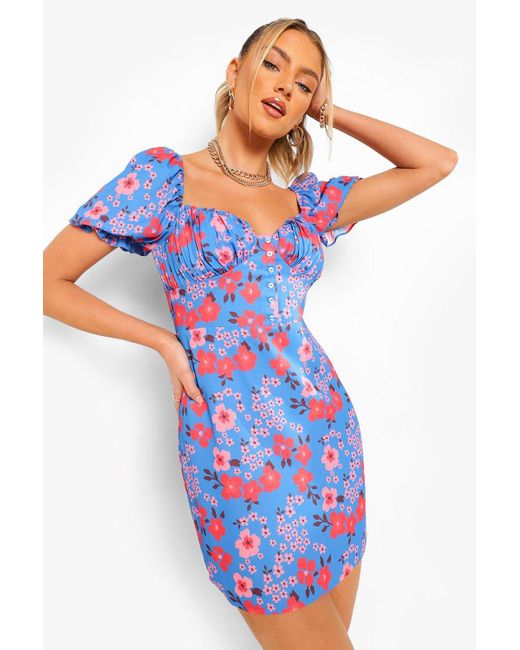 boohoo red floral dress