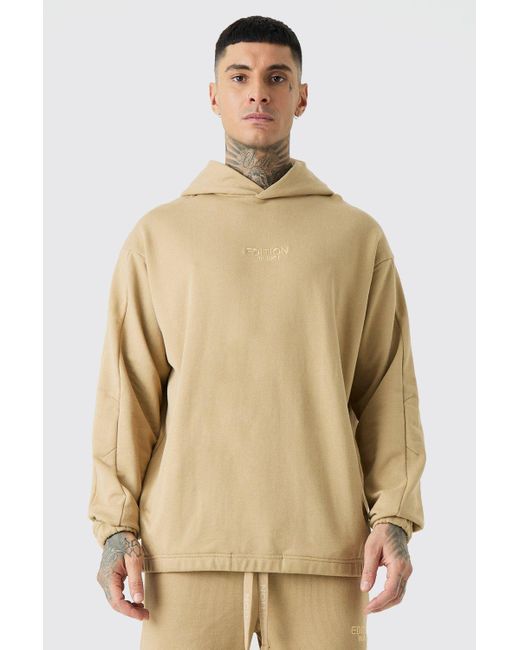 BoohooMAN Natural Tall Edition Oversized Heavyweight Hoodie for men