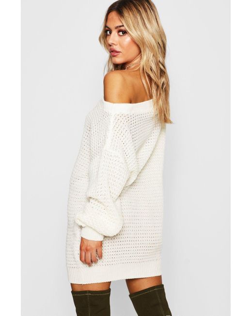 Boohoo Petite Waffle Knit Off The 