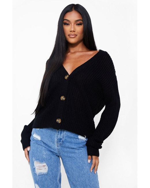 boohoo black cardigan