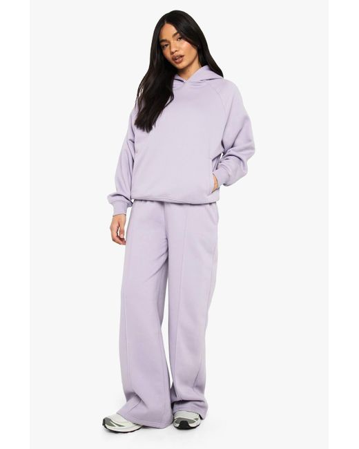 Boohoo Purple Straight Leg Pintuck Straight Leg Jogger