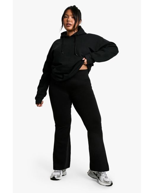 Boohoo Black Basics Plus Deep Waistband Flare