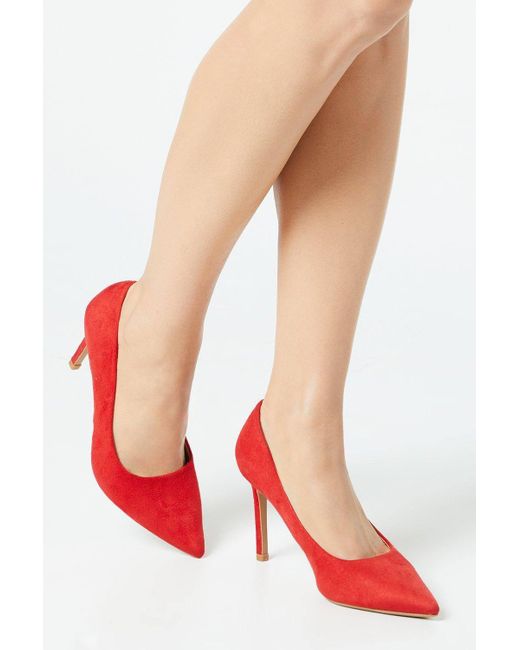 Dorothy Perkins Red Dash Pointed High Stiletto Heel Court Shoes
