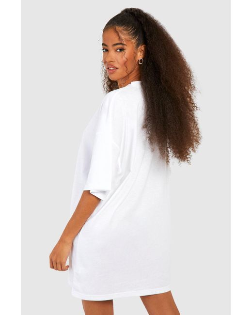 Boohoo White Cotton Super Oversized T-shirt Dress