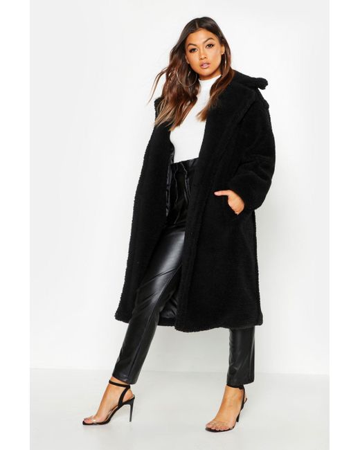 boohoo teddy fur coat