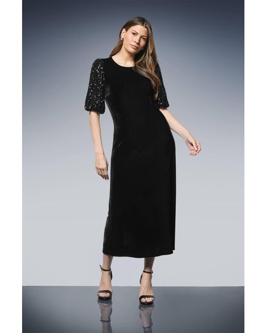 knee length dresses for ladies Rotate Women's Sequins Puff Sleeve Dress main image 1