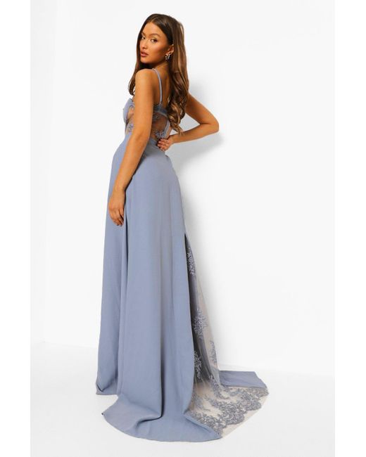 Boohoo Contrast Lace Corset Maxi Dress 