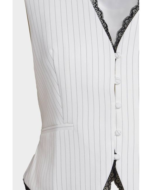Nasty Gal White Plus Tailored Lace Hem Waistcoat