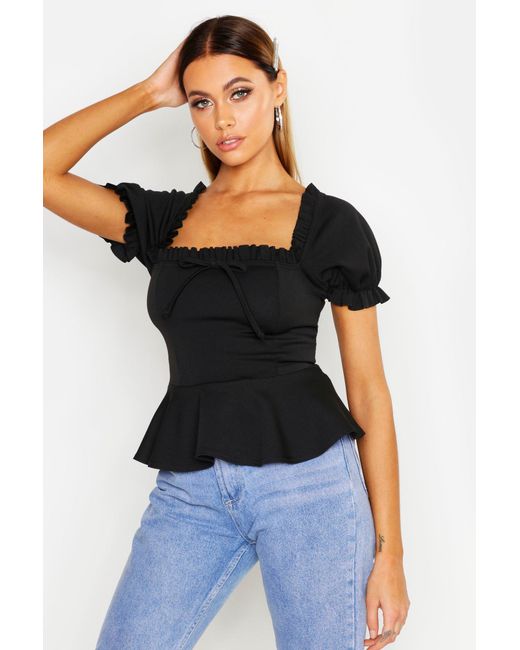 peplum top boohoo