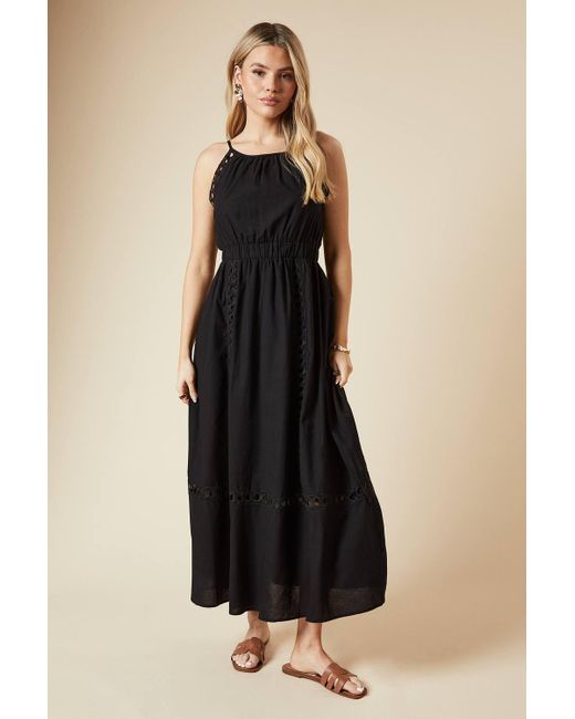 Dorothy Perkins Black Trim Halterneck Maxi Dress