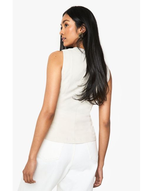Chaleco Con Corchetes Boohoo de color White