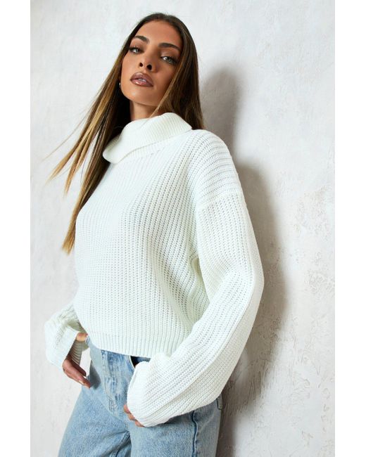 boohoo white turtleneck