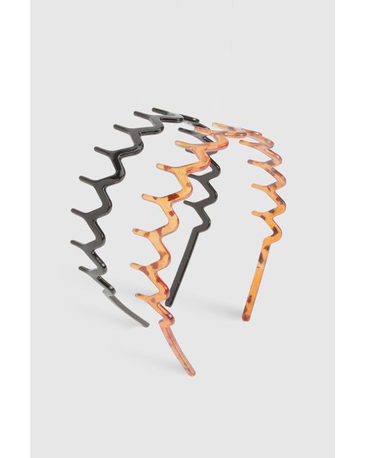 Boohoo Multicolor 2 Pack Zig Zag Headbands