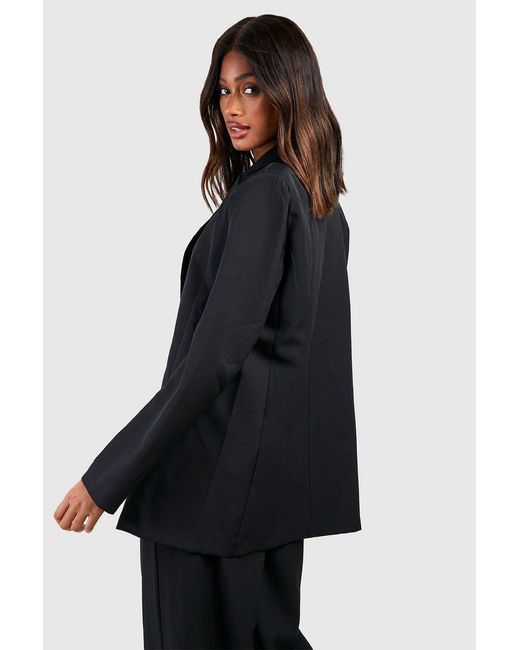 Boohoo Blue Basic Double Breasted Oversized Blazer