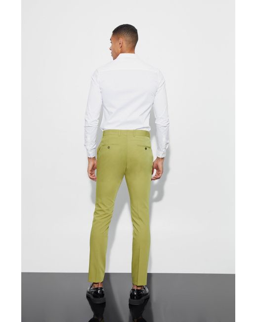 BoohooMAN Green Skinny Fit Suit Trousers for men