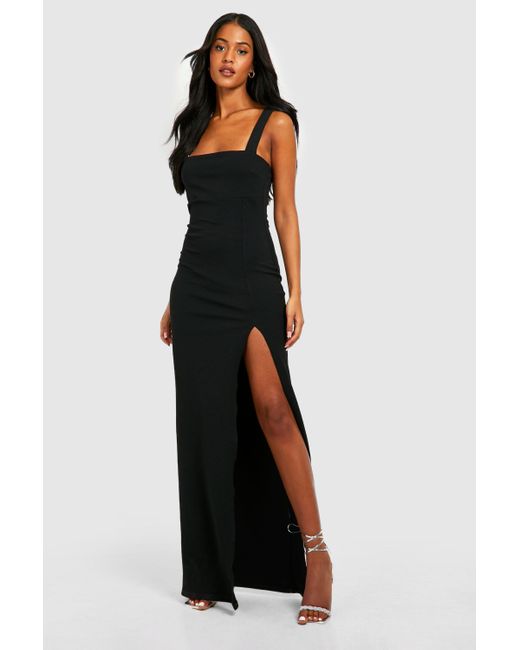 Tall Square Neck Side Split Maxi Dress 