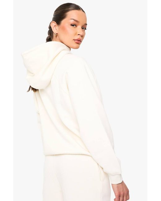 Boohoo White Raglan Seam Oversized Hoodie