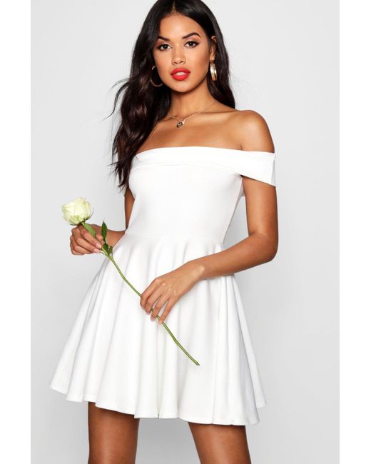 off the shoulder skater dress