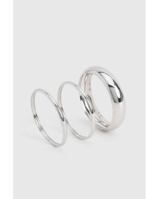 Boohoo Black Mixed Sized Bangle 3 Pack