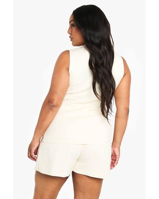 Boohoo White Plus Tailored Short