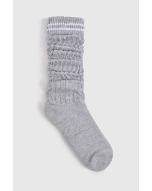 Boohoo White Stripe Detail Slouchy Socks