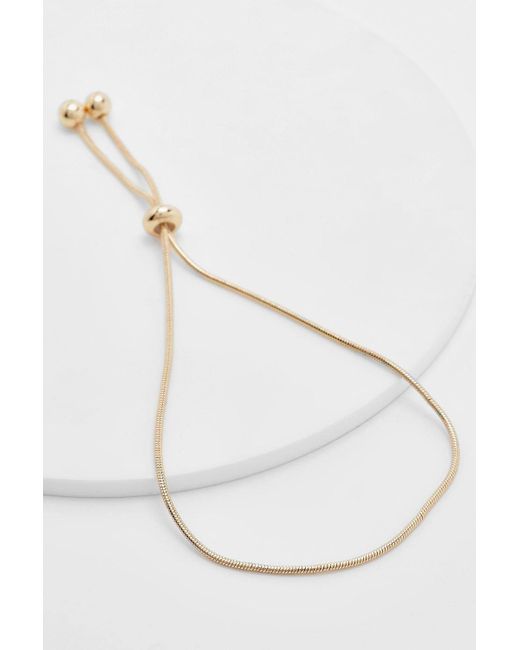 Boohoo White Basic Toggle Bracelet