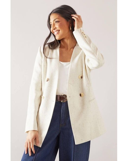 Wallis Blue Double Breasted Marl Blazer