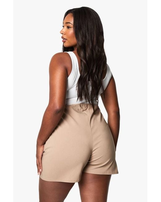 Boohoo White Plus Bengaline Wrap Skort