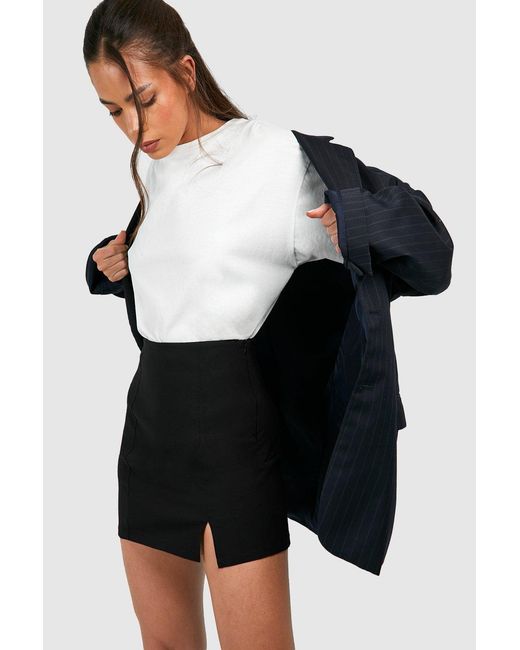 Boohoo Black Split Front Mini Skort
