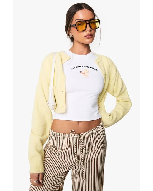 Boohoo White Side Chick Graphic Baby T-Shirt