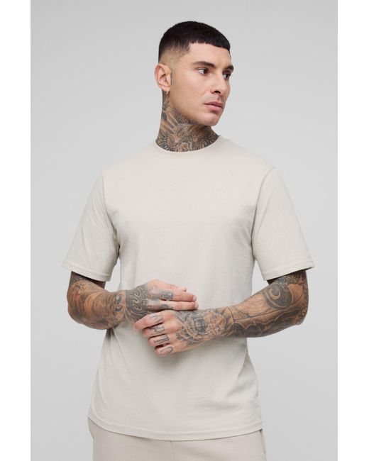 Boohoo Natural Tall Basic Crew Neck Regular Fit T-Shirt