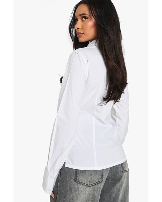 Boohoo White Basic Slim Fit Shirt