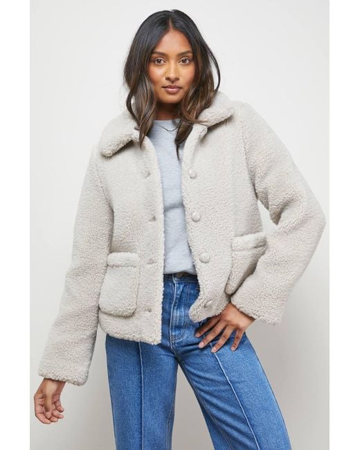Oasis White Teddy Shearling Button Through Short Jacket