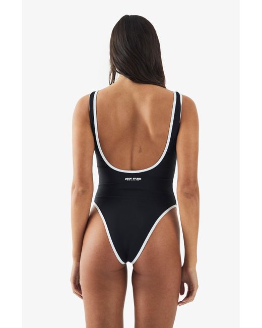Boohoo Black Dsgn Studio Sports Low Back Bathing Suit