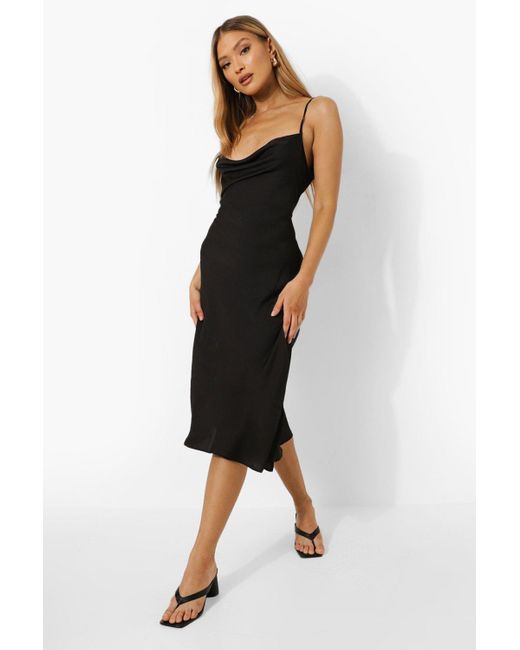 Boohoo Satin Strappy Side Split Maxi 