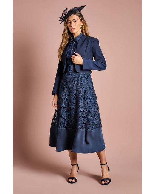 Coast Blue Bow Back Long Sleeve Jacket